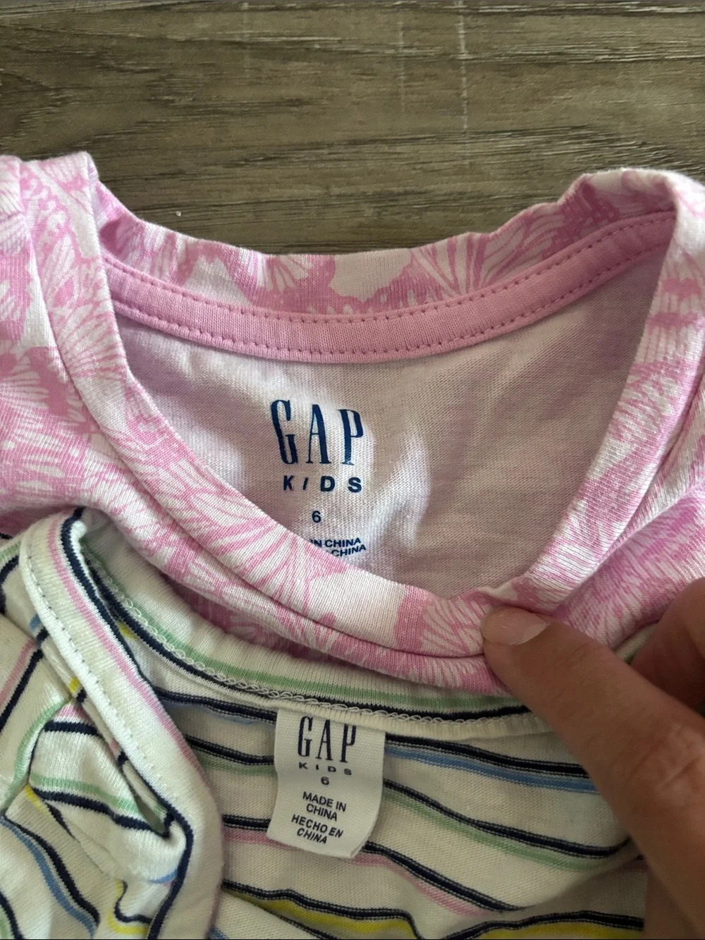 GAP Girls Pink Floral Tiered Dress & Striped Knit Dress - Pink, Cream, Navy
